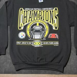 96 Pittsburgh Steelers Logo Spike Super Bowl Champion Bradshaw Sweatshirt